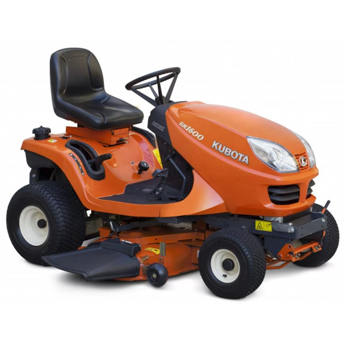Tondeuse autoportée diesel Kubota GR1600ID – 479 cm³ – 107 cm – Éjection latérale et mulching – Transmission hydrostatique