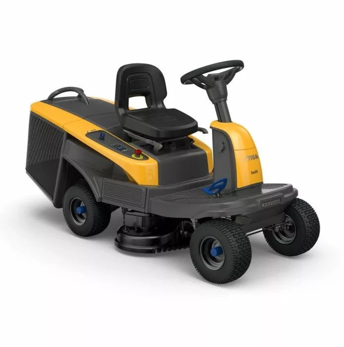 Tondeuse autoportée électrique STIGA Swift 372e – 48V – 72 cm – Ramassage – Kit batteries inclus