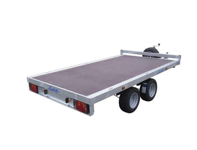 Remorque Plateau Roues Dessous 306x170 cm – Freinée – Double Essieu – PTAC 2700 kg