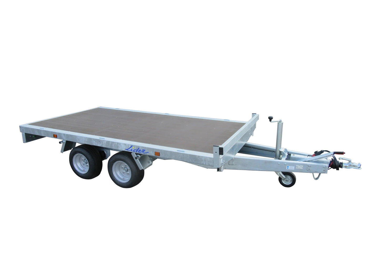 Remorque Plateau Roues Dessous 306x170 cm – Freinée – Double Essieu – PTAC 2700 kg