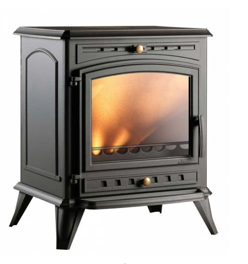 Poêle à bois Invicta Altéa 8 kW – Fonte anthracite, style classique, bûches 49 cm