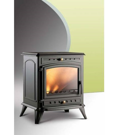 Poêle à bois Invicta Altéa 8 kW – Fonte anthracite, style classique, bûches 49 cm