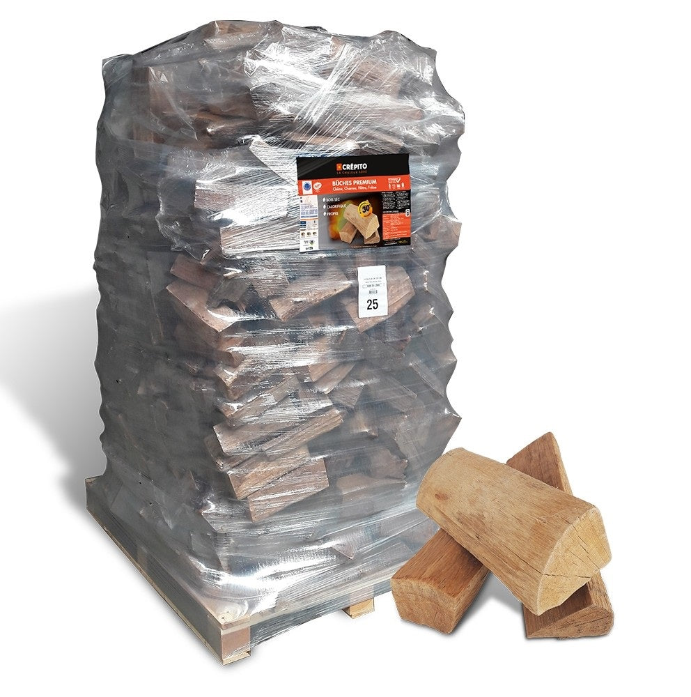 Bûches de chauffage en vrac extra-sec – feuillus durs – 25, 30 ou 40 cm au choix
