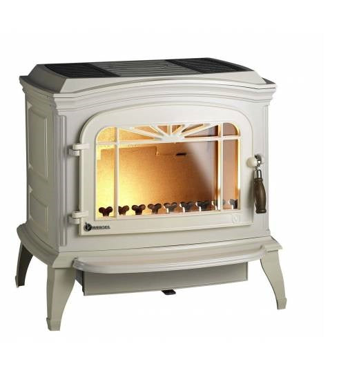 Poêle à bois INVICTA Bradford Émaillé – 9 kW – Fonte – Flamme Verte 7 – Rouge ou Ivoire – Made in France