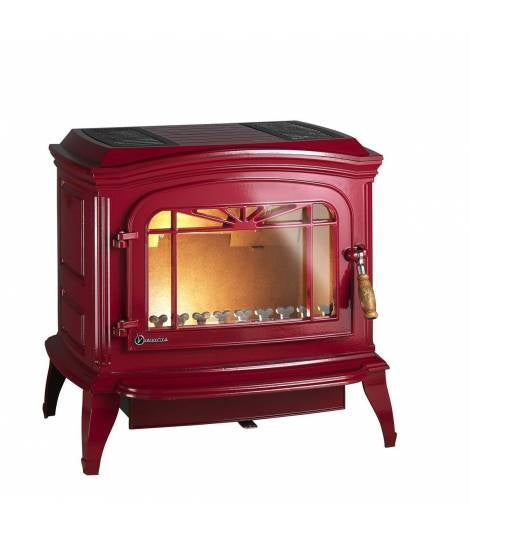 Poêle à bois INVICTA Bradford Émaillé – 9 kW – Fonte – Flamme Verte 7 – Rouge ou Ivoire – Made in France