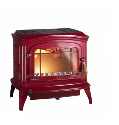 Poêle à bois INVICTA Bradford Émaillé – 9 kW – Fonte – Flamme Verte 7 – Rouge ou Ivoire – Made in France