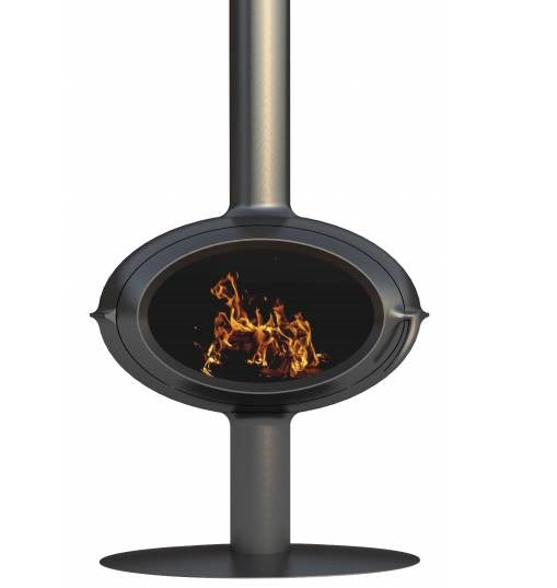 Poêle à bois Invicta Brio sur pied – 7 kW, design moderne hublot fonte, bûches 50 cm