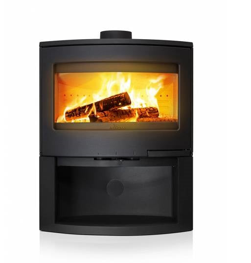 Poêle à bois Invicta Calcias – 9 kW, foyer étanche BBC, design moderne avec bûcher intégré
