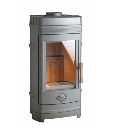 Poêle à bois Invicta Cassine – 10 kW, fonte anthracite, Flamme Verte 7 étoiles, style classique