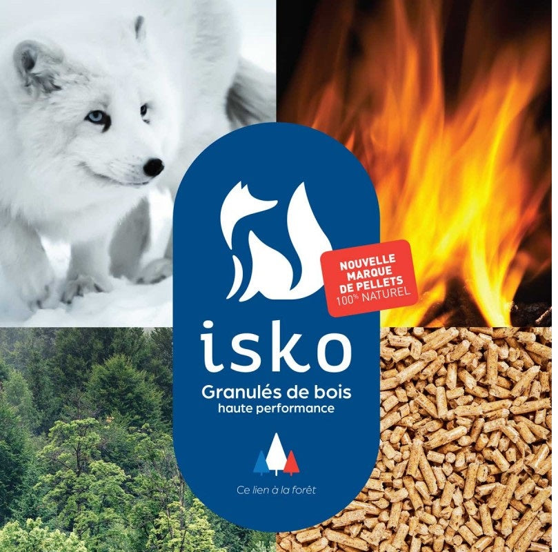 Demi-palette granulés de bois ISKO – 35 sacs de 15 kg – DIN+ 100% résineux