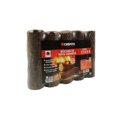Bûches densifiées Ma Bûch’Hêtre – Pack de 5 – 100% hêtre naturel – Bois compressé haute performance