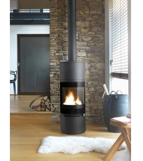 Poêle à bois Invicta Alcor 6 kW – Design moderne, fonte anthracite, vitre panoramique