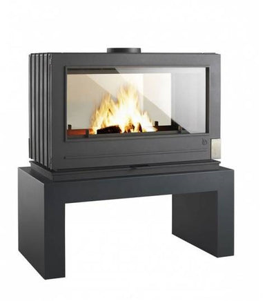 Poêle à bois double face Invicta Aaron 12 kW – Fonte anthracite, haut rendement, bûches 70 cm