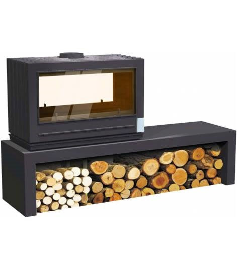 Poêle à bois double face Invicta Aaron 12 kW – Fonte anthracite, haut rendement, bûches 70 cm