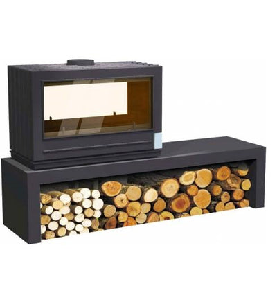Poêle à bois double face Invicta Aaron 12 kW – Fonte anthracite, haut rendement, bûches 70 cm